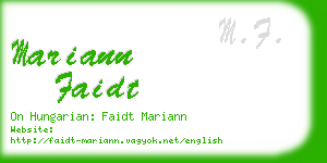 mariann faidt business card